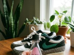 Schau dir an, was passiert, wenn sie Nagellackentferner auf ihre Schuhe aufträgt